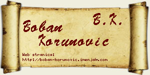 Boban Korunović vizit kartica